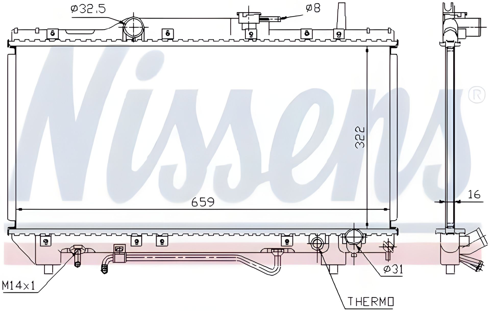 Охолодження двигуна радіатор TOYOTA CARINA, NISSENS (64802) Охолодження двигуна радіатор TOYOTA CARINA, NISSENS (64802)