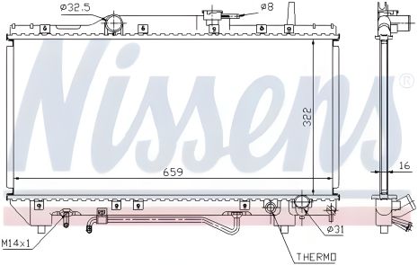Радиатор охлаждения двигателя TOYOTA CARINA, NISSENS (64802) Радиатор охлаждения двигателя TOYOTA CARINA, NISSENS (64802)