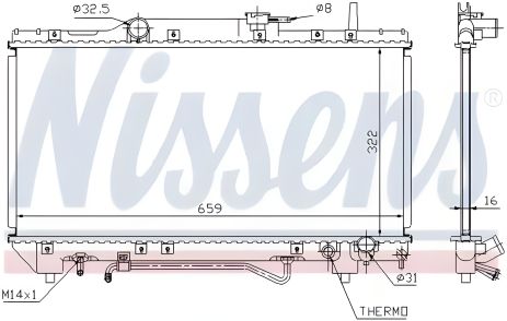 Охолодження двигуна радіатор TOYOTA CARINA, NISSENS (64802) Охолодження двигуна радіатор TOYOTA CARINA, NISSENS (64802)