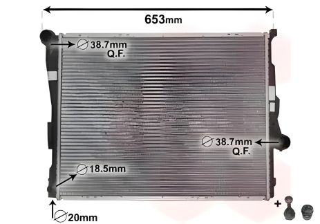 Охлаждающий радиатор двигателя для BMW Z4, Van Wezel (06002205)