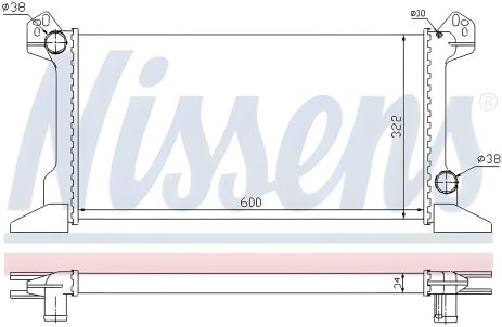 Двигательный радиатор охлаждения FORD TRANSIT, NISSENS (62177)