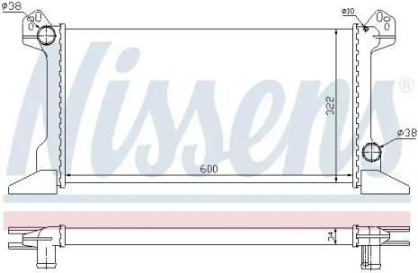 Радиатор охлаждения двигателя FORD TRANSIT, NISSENS (62177)