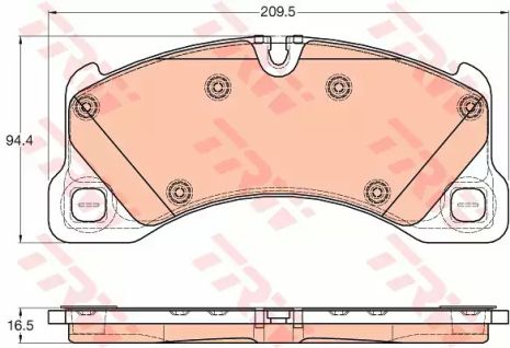 Комплект тормозных колодок, дисковый тормоз VW TOUAREG, PORSCHE CAYENNE, TRW (GDB1969)