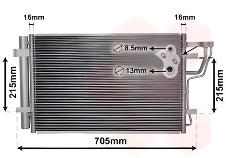 Конденсор кондиціонера для HYUNDAI i30 і KIA CEE'D, Van Wezel (83005102)