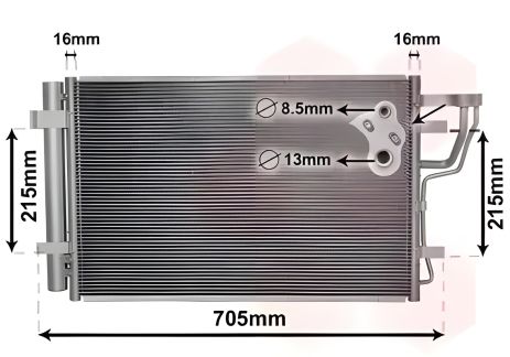 Радиатор-конденсор для кондиционера HYUNDAI i30, KIA CEE'D, Van Wezel (83005102)