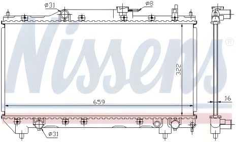 Охлаждения двигателя радиатор TOYOTA AVENSIS, NISSENS (64781A)