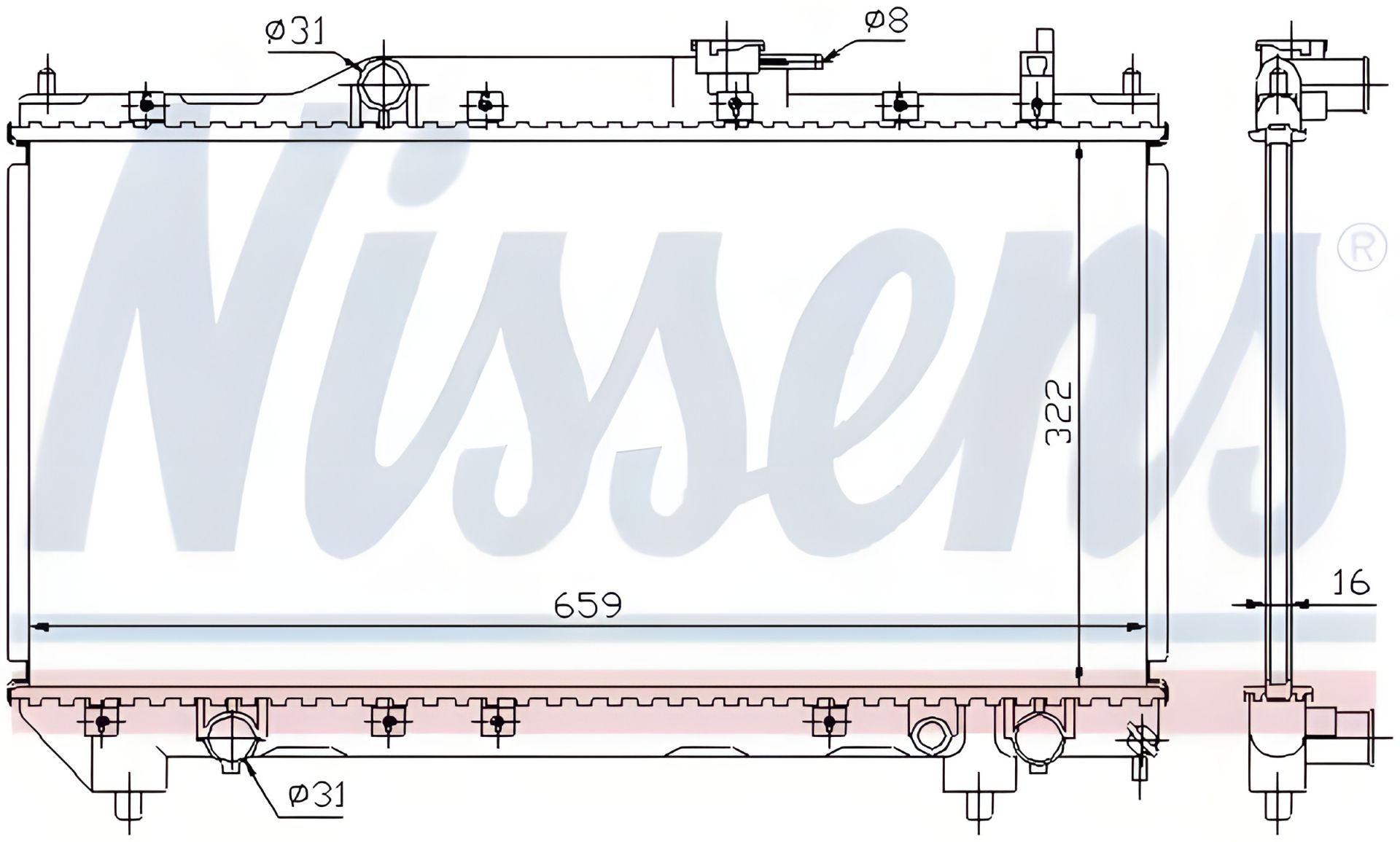Охолодження двигуна радіатор, TOYOTA AVENSIS, NISSENS (64781A) Охолодження двигуна радіатор, TOYOTA AVENSIS, NISSENS (64781A)