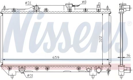 Радіатор охолодження двигуна TOYOTA AVENSIS, NISSENS (64781A) Радіатор охолодження двигуна TOYOTA AVENSIS, NISSENS (64781A)