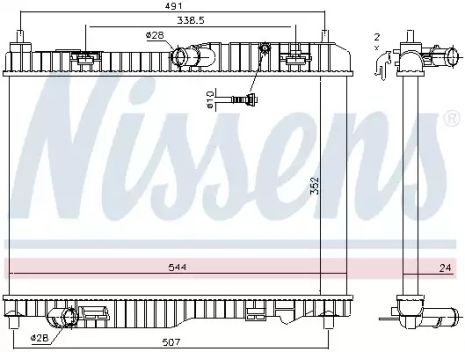 Радиатор охлаждения двигателя FORD B-MAX, NISSENS (69233)