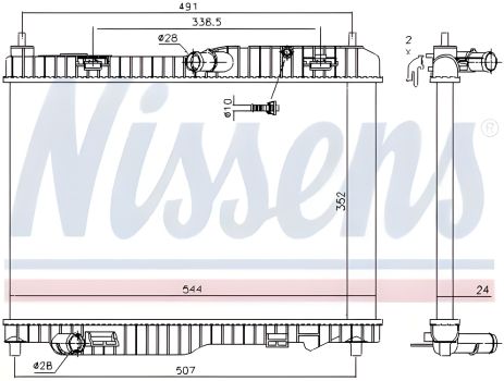 Радиатор охлаждения двигателя для FORD B-MAX, NISSENS (69233)