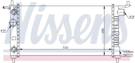 Охолодження двигуна радіатор CHEVROLET TIGRA, OPEL COMBO, NISSENS (63284)