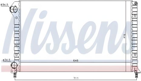 Охолодження двигуна радіатор FIAT DOBLO, NISSENS (61766)