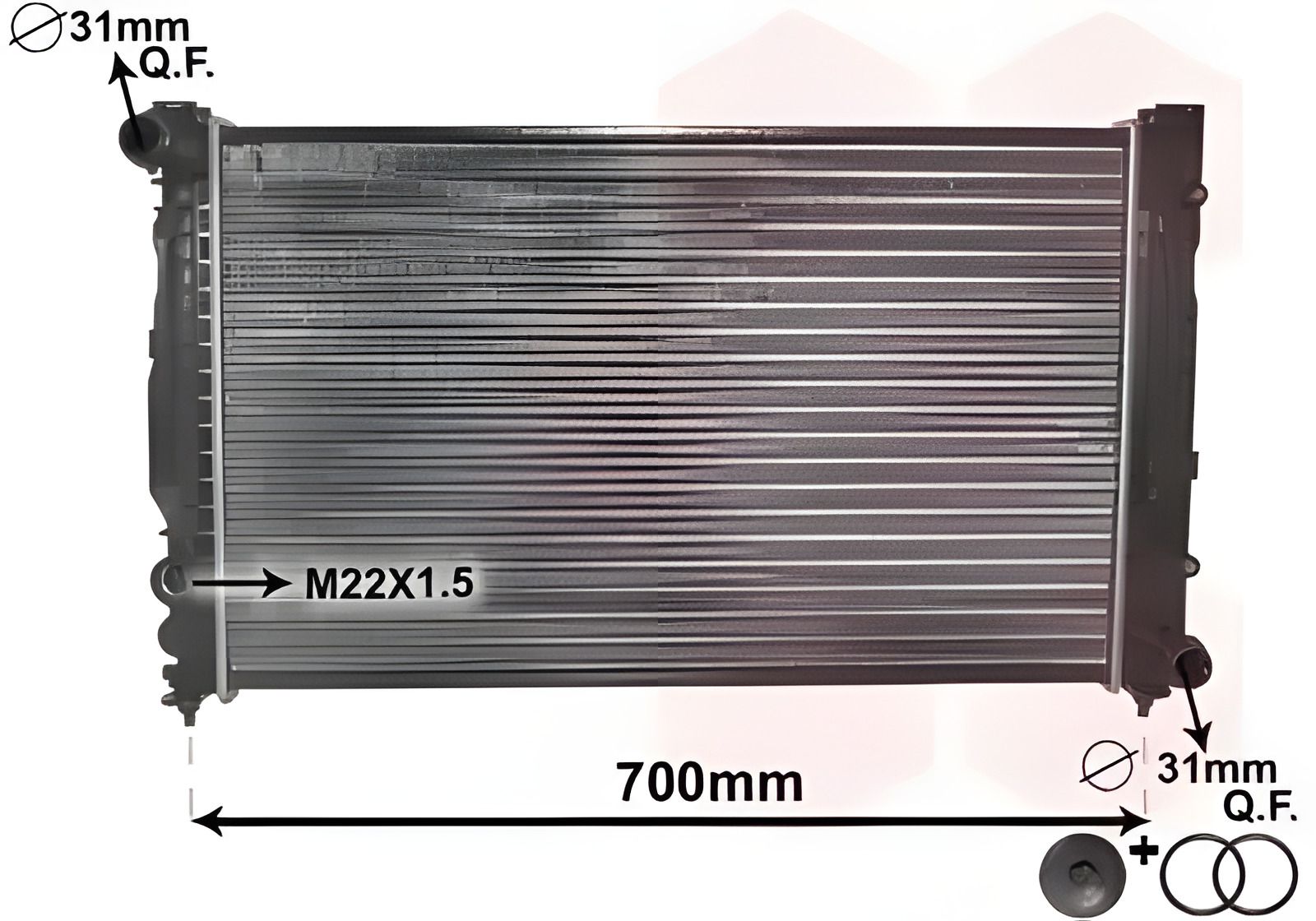 Радіатор охолодження двигуна SKODA SUPERB, VW PASSAT, Van Wezel (03002124) Радіатор охолодження двигуна SKODA SUPERB, VW PASSAT, Van Wezel (03002124)