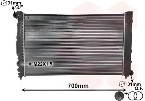 Радіатор охолодження двигуна SKODA SUPERB, VW PASSAT, Van Wezel (03002124)