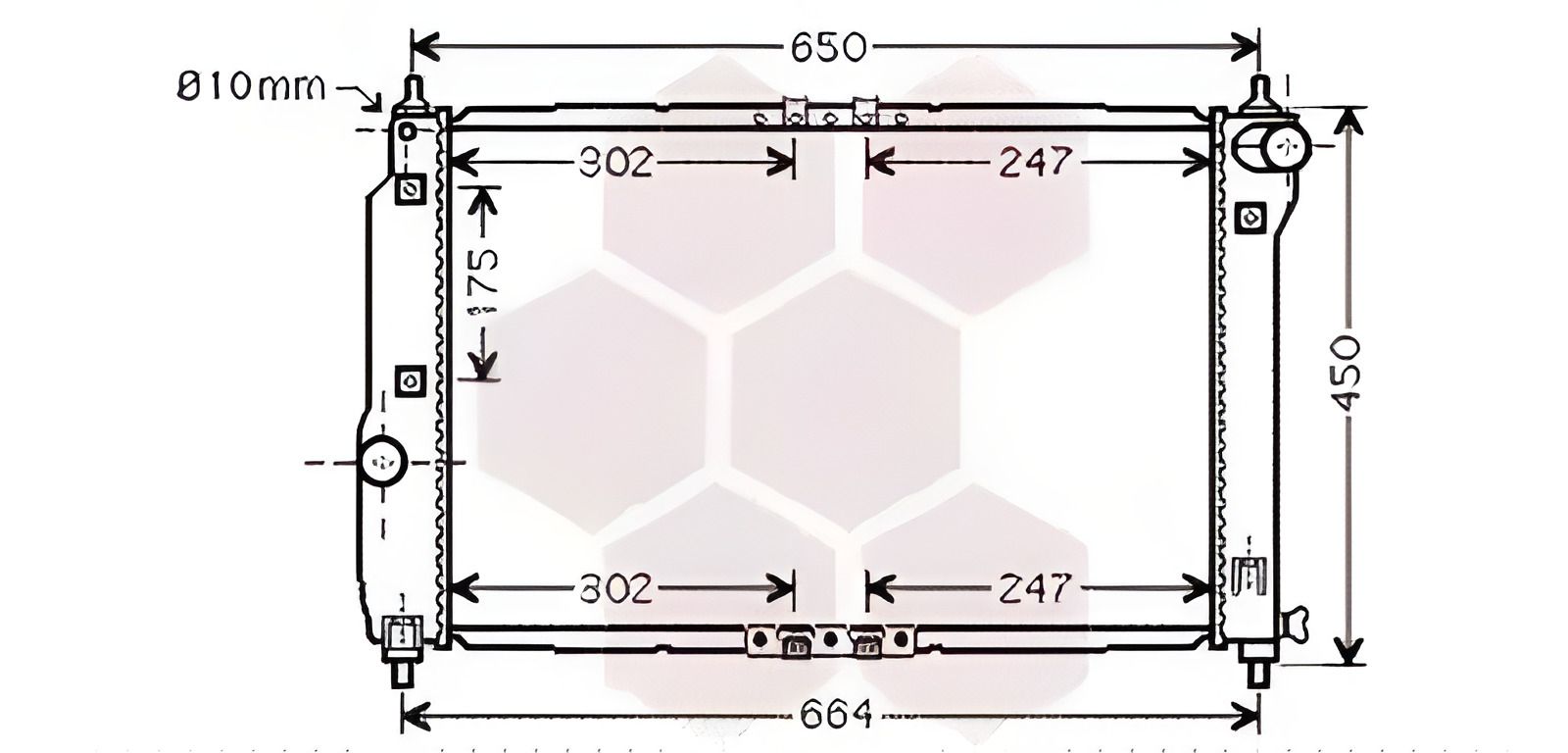 Радиатор охлаждения двигателя для CHEVROLET AVEO, DAEWOO KALOS, Van Wezel (81002067) Радиатор охлаждения двигателя для CHEVROLET AVEO, DAEWOO KALOS, Van Wezel (81002067)