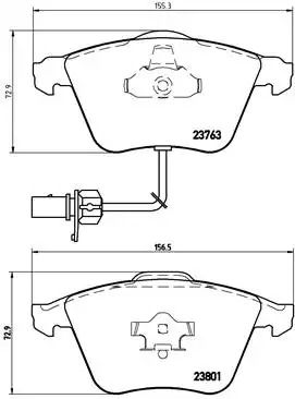 Набір гальмівних майданчиків, Disk Brake Seat Exeo, Audi A6, Brembo (P85084)