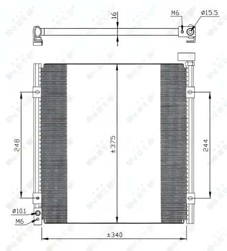 Радіатор, конденсор кондиціонера HONDA CIVIC, NRF (35264)