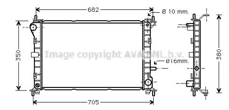 Радиатор охлаждения двигателя FORD FOCUS, AVA COOLING (FD2264)