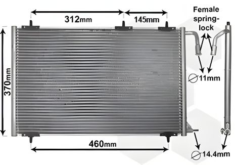 Радіатор, конденсор кондиціонера PEUGEOT 206+, Van Wezel (40005257)