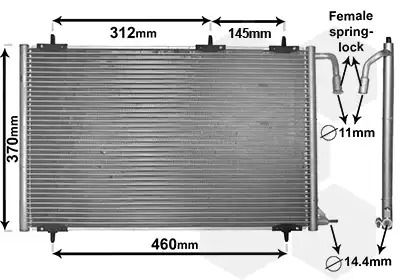 Радіатор, конденсор кондиціонера PEUGEOT 206+, Van Wezel (40005257)