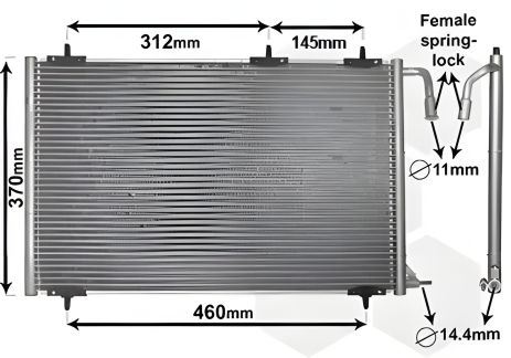 Радіатор, конденсор кондиціонера PEUGEOT 206+, Van Wezel (40005257)
