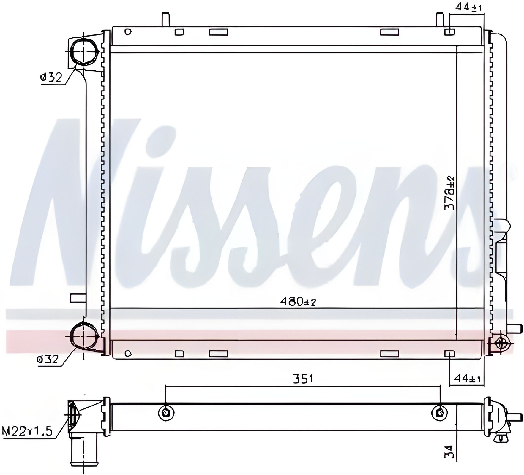 Охолоджувальний радіатор RENAULT TRAFIC, NISSENS Охолоджувальний радіатор RENAULT TRAFIC, NISSENS