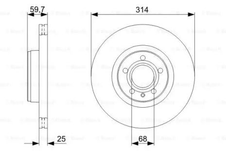 Диск тормозной AUDI A6, BOSCH (0986479301)