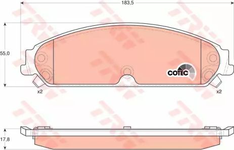 Комплект тормозных колодок, дисковый тормоз LANCIA THEMA, DODGE CHALLENGER, TRW (GDB4134)