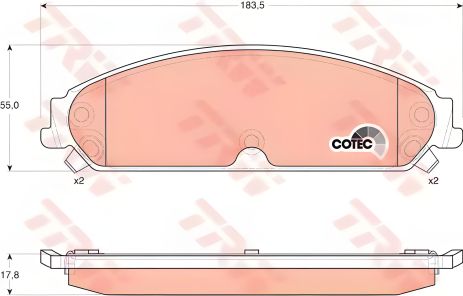 Комплект гальмівних колодок TRW (GDB4134) для LANCIA THEMA, DODGE CHALLENGER Комплект гальмівних колодок TRW (GDB4134) для LANCIA THEMA, DODGE CHALLENGER