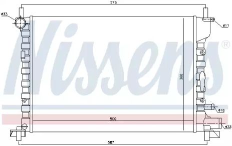 Радіатор охолодження двигуна FORD FIESTA, NISSENS (62053)