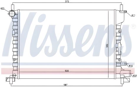 Радіатор охолодження двигуна для FORD FIESTA, NISSENS (62053) Радіатор охолодження двигуна для FORD FIESTA, NISSENS (62053)