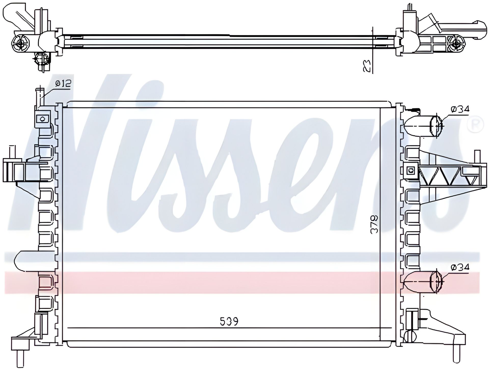 Радиатор охлаждения для OPEL COMBO, OPEL TIGRA, NISSENS (63007) Радиатор охлаждения для OPEL COMBO, OPEL TIGRA, NISSENS (63007)
