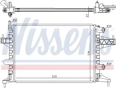 Радіатор двигуна OPEL COMBO, TIGRA, NISSENS (63007) Охолоджувач Радіатор двигуна OPEL COMBO, TIGRA, NISSENS (63007) Охолоджувач