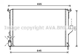Радіатор охолодження двигуна Лада Ларгус, Renault Duster, охолодження AVA (RTA2477)
