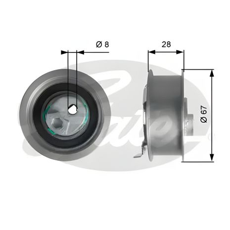 Натяжной ролик ремня ГРМ для SKODA OCTAVIA, SEAT EXEO от GATES (T43237)