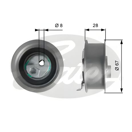 Натяжний ролик ременя ГРМ для SKODA OCTAVIA, SEAT EXEO, GATES (T43237)