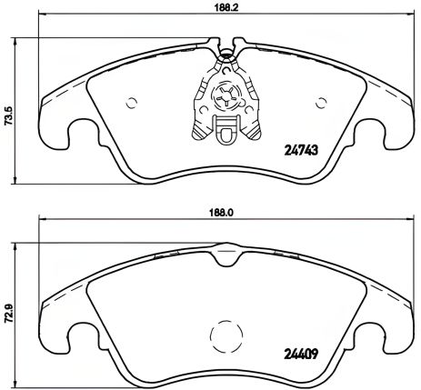 Комплект тормозных колодок, дисковый тормоз AUDI A5, BREMBO (P85098) Комплект тормозных колодок, дисковый тормоз AUDI A5, BREMBO (P85098)