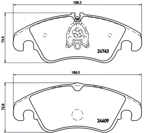 Комплект гальмівних колодок, дискове гальмо AUDI A5, BREMBO (P85098) Комплект гальмівних колодок, дискове гальмо AUDI A5, BREMBO (P85098)