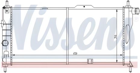 Радиатор двигателя для OPEL ASTRA и KADETT от NISSENS (632731)