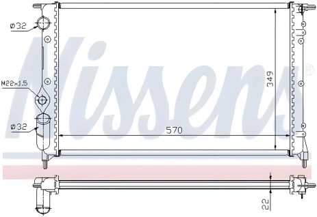 Охолодження Радіатор двигуна, RENAULT 19, NISSENS (63925) Охолодження Радіатор двигуна, RENAULT 19, NISSENS (63925)