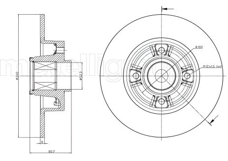Гальмівний диск RENAULT WIND, CIFAM (800722) Гальмівний диск RENAULT WIND, CIFAM (800722)