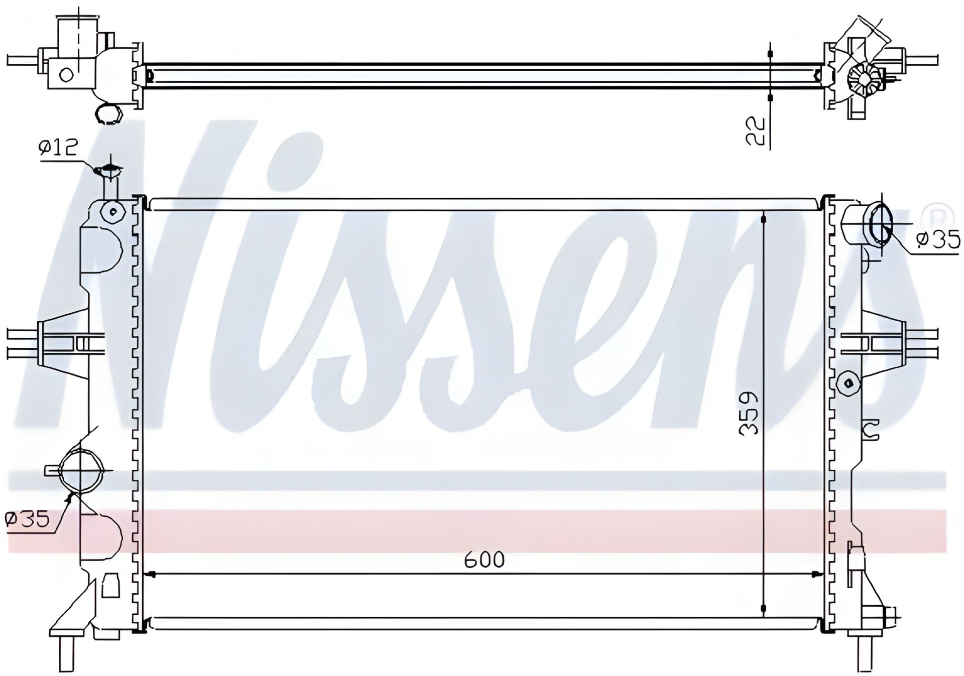 Радіатор охолодження двигуна для VAUXHALL ASTRA, OPEL ASTRA, NISSENS (630041) Радіатор охолодження двигуна для VAUXHALL ASTRA, OPEL ASTRA, NISSENS (630041)