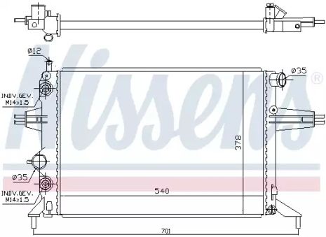 Радіатор охолодження двигуна VAUXHALL ASTRA, OPEL ASTRA, NISSENS (63248A)