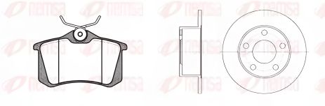 Комплект тормозов: 2 диска + 4 колодки, SKODA SUPERB, AUDI A6, REMSA (826300)