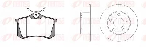 Комплект тормозов: 2 диска + 4 колодки, SKODA SUPERB, AUDI A6, REMSA (826300)