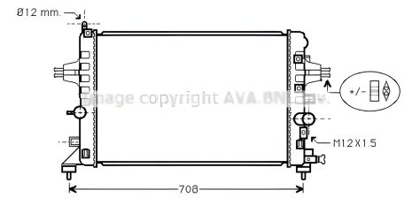 Радіатор охолодження двигуна VAUXHALL ASTRAVAN, OPEL ASTRA, AVA COOLING (OLA2363)
