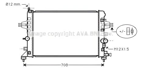 Радіатор охолодження двигуна VAUXHALL ASTRAVAN, OPEL ASTRA, AVA COOLING (OLA2363)