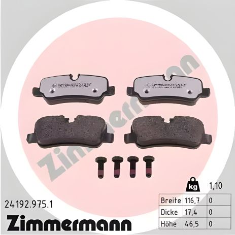 Дисковые тормозные колодки комплект LAND ROVER, ZIMMERMANN (241929751) Дисковые тормозные колодки комплект LAND ROVER, ZIMMERMANN (241929751)