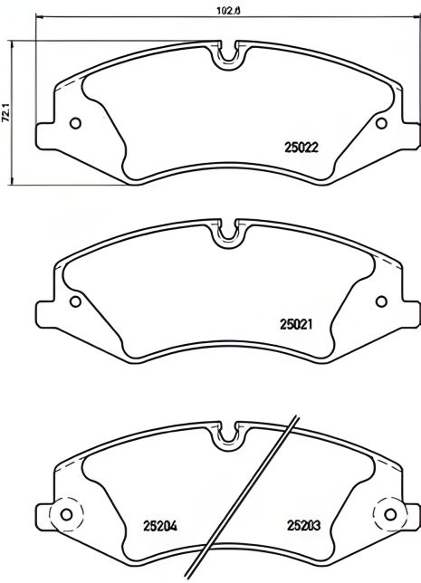 Комплект тормозных колодок, дисковый тормоз LAND ROVER, BREMBO (P44022)