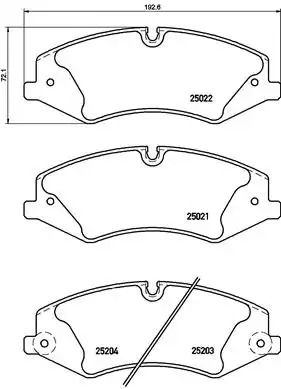 Набір гальмівних колодок, Disk Brake Land Rover, Brembo (P44022)